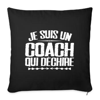 Ich bin ein Coach, der Humor und Humor liebt - Sofakissenbezug 45 x 45 cm - Schwarz - Vorne