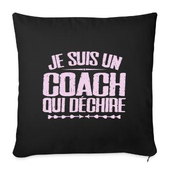 Ich bin ein Coach, der Humor und Humor liebt - Sofakissenbezug 45 x 45 cm - Schwarz - Vorne