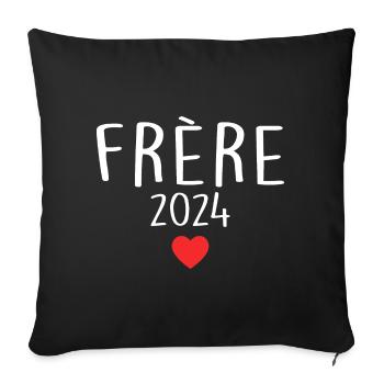 Frère 2024 - Futur Frère 2024 - Housse de coussin décorative 45 x 45 cm - noir - Devant