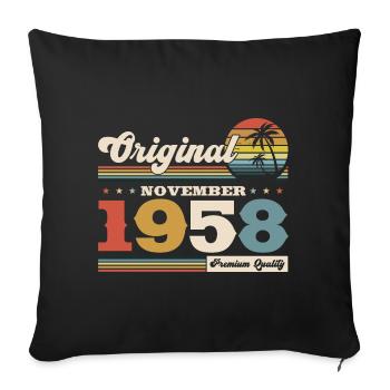 66e anniversaire Légende Novembre 1958 Volume 58 - Housse de coussin décorative 45 x 45 cm - noir - Devant