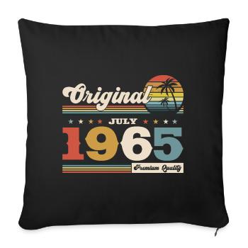 60th Birthday Original July Vintage 1965 - Sofa pillowcase 17,3'' x 17,3'' (45 x 45 cm) - black - Front