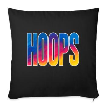 Hoops Basketball Sports Idée Cadeau BBall - Housse de coussin décorative 45 x 45 cm - noir - Devant