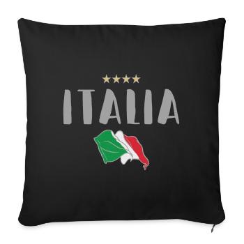 Italy Soccer Football Fan Shirt Flag - Sofa pillowcase 17,3'' x 17,3'' (45 x 45 cm) - black - Front