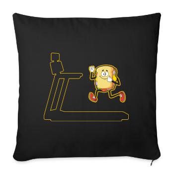 Sandwich bodybuilding fitness runner treadmill - Sofa pillowcase 17,3'' x 17,3'' (45 x 45 cm) - black - Front
