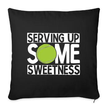 Tennisplatz Spruch Für Tennis - Sofakissenbezug 45 x 45 cm - Schwarz - Vorne