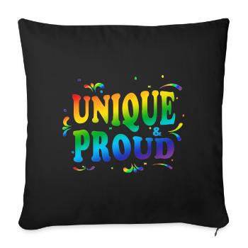 Unique Proud clr - Housse de coussin décorative 45 x 45 cm - noir - Devant