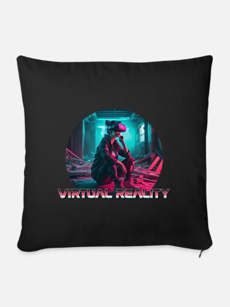Virtueller Verzicht - Sofakissenbezug 45 x 45 cm - Schwarz