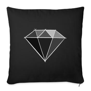 Gemstones: Black Diamond Drawing / Symbol. - Sofa pillowcase 17,3'' x 17,3'' (45 x 45 cm) - black - Front