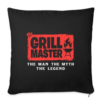 The Grillmaster BBQ Grilling Cult Saying - Sofa pillowcase 17,3'' x 17,3'' (45 x 45 cm) - black - Front