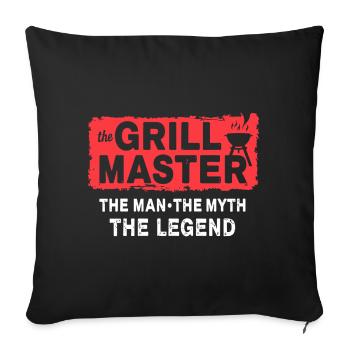 The Grillmaster BBQ Grilling Cult Saying - Sofa pillowcase 17,3'' x 17,3'' (45 x 45 cm) - black - Front