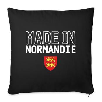 Made in Normandie - Housse de coussin décorative 45 x 45 cm - noir - Devant