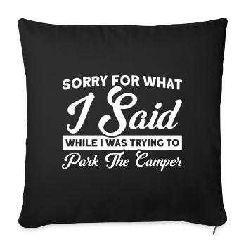 Camping camping en plein air Camping Camping - Housse de coussin décorative 45 x 45 cm - noir - Devant