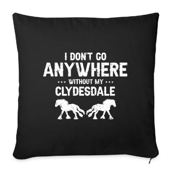Cydesdale Rider and Draft Horse Designs - Sofa pillowcase 17,3'' x 17,3'' (45 x 45 cm) - black - Front