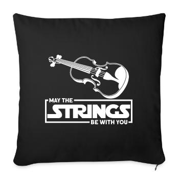 Que les cordes soient avec vous violoniste - Housse de coussin décorative 45 x 45 cm - noir - Devant