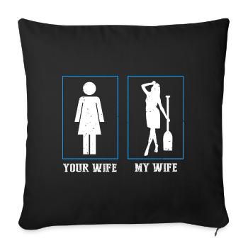 Dragon Boat Trainer and Dragon Boat - Sofa pillowcase 17,3'' x 17,3'' (45 x 45 cm) - black - Front