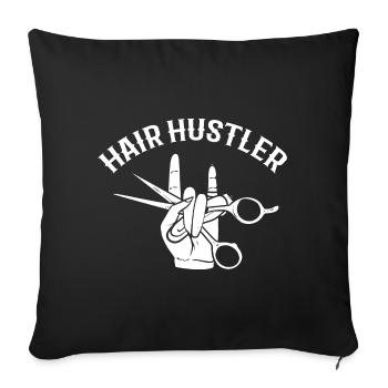 Hair Hustler Kosmetiker - Sofakissenbezug 45 x 45 cm - Schwarz - Vorne