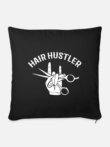 Hair Hustler Kosmetiker - Sofakissenbezug 45 x 45 cm - Schwarz