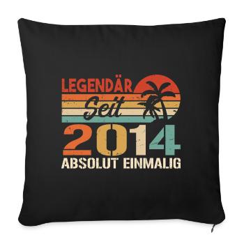 Original 2014 Jahrgang Vintage Geburtstag 2014 - Sofakissenbezug 45 x 45 cm - Schwarz - Vorne