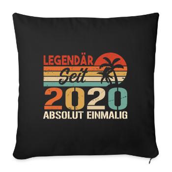 Original 2020 Jahrgang Vintage Geburtstag 2020 - Sofakissenbezug 45 x 45 cm - Schwarz - Vorne