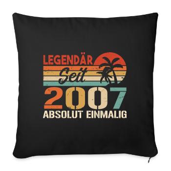 Original 2007 Jahrgang Vintage Geburtstag 2007 - Sofakissenbezug 45 x 45 cm - Schwarz - Vorne