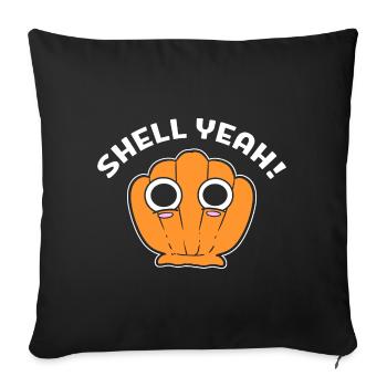 Shell Yeah Seeliebhaber Strand Muschel - Sofakissenbezug 45 x 45 cm - Schwarz - Vorne