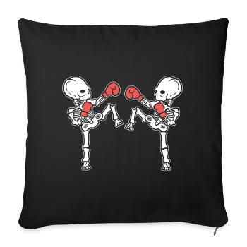Lustiges Skelett Muay Thai Muay-Thai-Lehrer - Sofakissenbezug 45 x 45 cm - Schwarz - Vorne