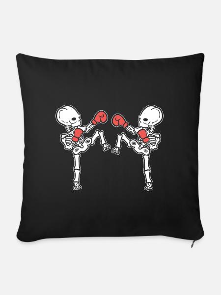 Lustiges Skelett Muay Thai Muay-Thai-Lehrer - Sofakissenbezug 45 x 45 cm - Schwarz