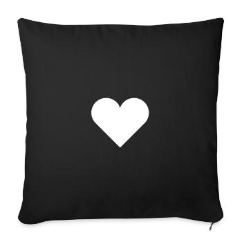 Heart - Sofa pillowcase 17,3'' x 17,3'' (45 x 45 cm) - black - Front