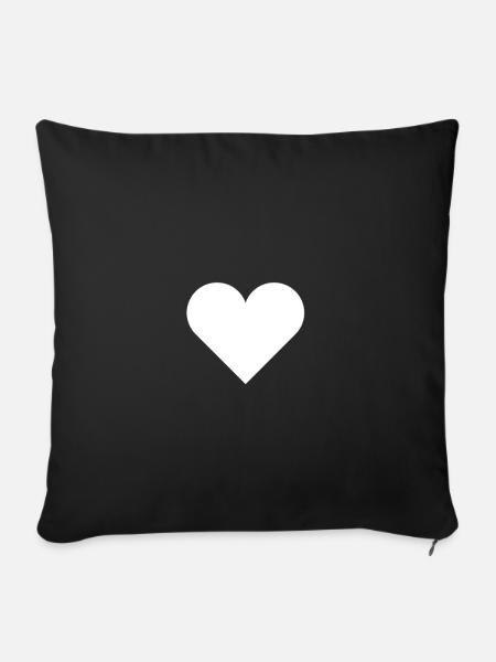 Heart - Sofakissenbezug 45 x 45 cm - Schwarz