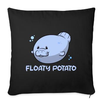 Floaty Potato Manatee Marine Marine Biologist - Sofa pillowcase 17,3'' x 17,3'' (45 x 45 cm) - black - Front