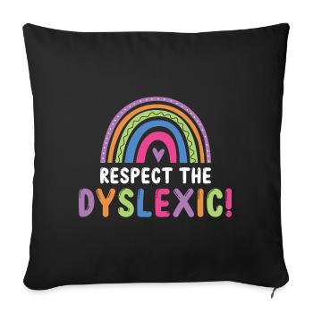 Dyslexie Interventionniste pour la dyslexie - Housse de coussin décorative 45 x 45 cm - noir - Devant