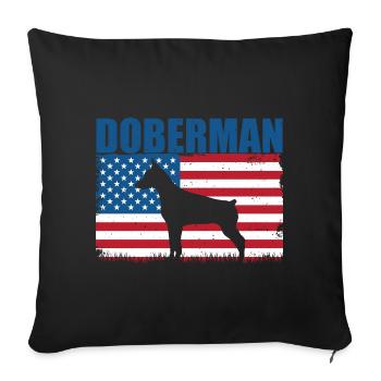 Dobermann - Sofakissenbezug 45 x 45 cm - Schwarz - Vorne