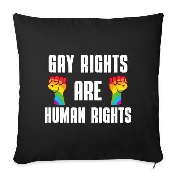 Regenbogen Faust Queer Revolution Geschenk LGBT - Sofakissenbezug 45 x 45 cm - Schwarz - Vorne