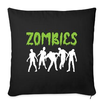 Zombie T-Shirt Halloween - Housse de coussin décorative 45 x 45 cm - noir - Devant
