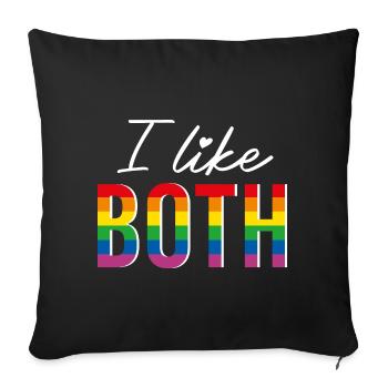 LGBTQIA+ I like both Rainbow Flag bisexual - Sofa pillowcase 17,3'' x 17,3'' (45 x 45 cm) - black - Front