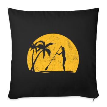 Stand Up Paddling - Sofa pillowcase 17,3'' x 17,3'' (45 x 45 cm) - black - Front