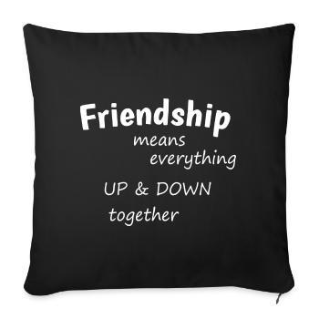 L'amitié signifie - tout en haut et en bas ensemble - Housse de coussin décorative 45 x 45 cm - noir - Devant
