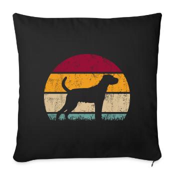 Parson Russell Terrier Vintage Retro - Sofa pillowcase 17,3'' x 17,3'' (45 x 45 cm) - black - Front