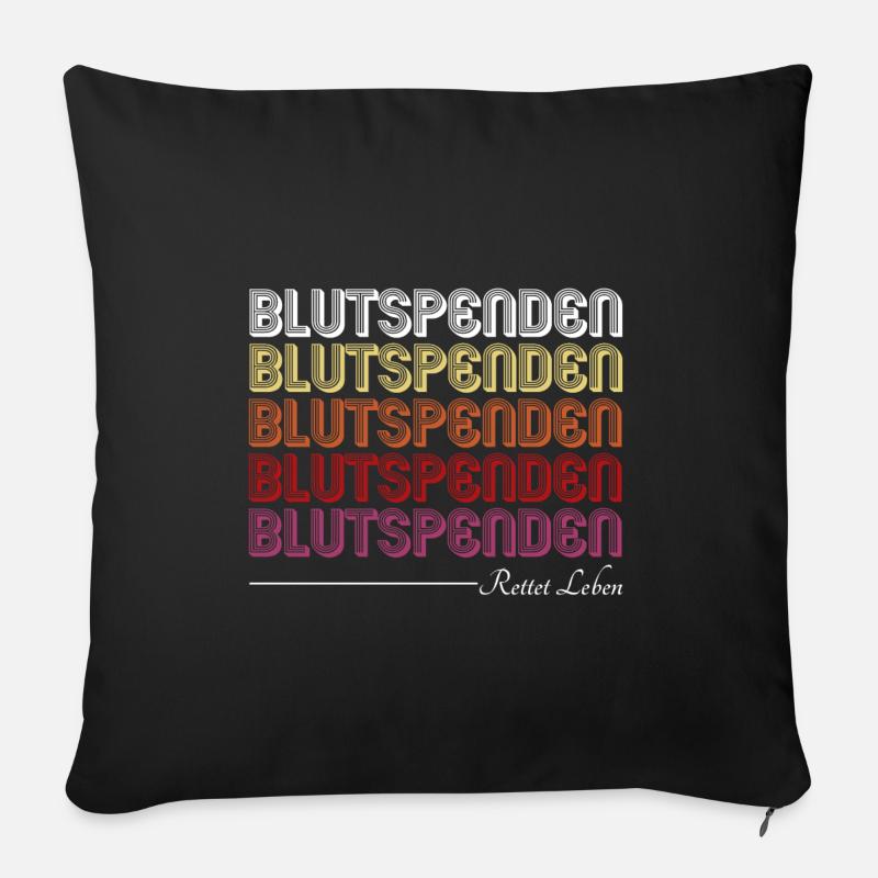 Blutspenden Retro - Sofakissenbezug 45 x 45 cm - Schwarz