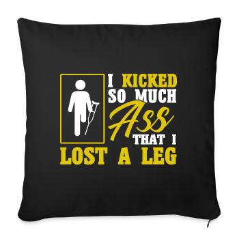 Handicap Amputee Amputation Prosthetic Leg - Sofa pillowcase 17,3'' x 17,3'' (45 x 45 cm) - black - Front