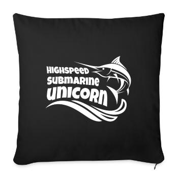 Espadon Marlin Licorne - Housse de coussin décorative 45 x 45 cm - noir - Devant