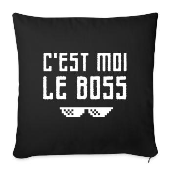C'est moi le boss - Housse de coussin décorative 45 x 45 cm - noir - Devant