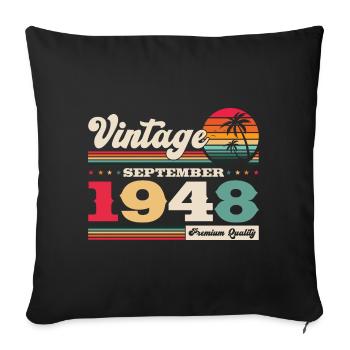 75ème Anniversaire Millésime Septembre Millésime 1948 - Housse de coussin décorative 45 x 45 cm - noir - Devant