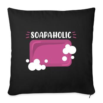 Homemade Soap House-Wife Hobby Crafting - Sofa pillowcase 17,3'' x 17,3'' (45 x 45 cm) - black - Front