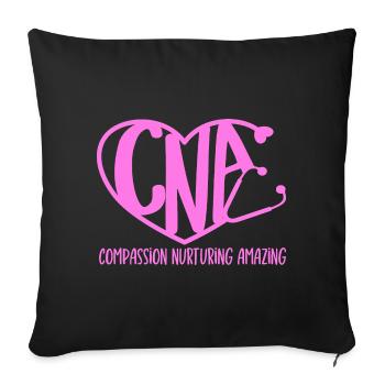CNA Nursing Quotes Funny Nurse Lovers Cute CNA - Sofa pillowcase 17,3'' x 17,3'' (45 x 45 cm) - black - Front