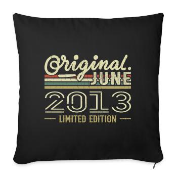 June 2013 Birthday June 2013 - Born in June 2013 - Sofa pillowcase 17,3'' x 17,3'' (45 x 45 cm) - black - Front