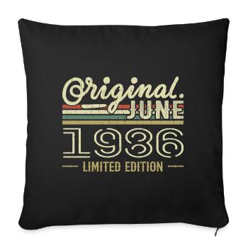 June 1986 Birthday June 1986 - Born in June 1986 - Sofa pillowcase 17,3'' x 17,3'' (45 x 45 cm) - black - Front