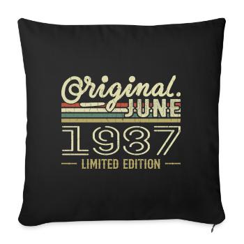 June 1987 Birthday June 1987 - Born in June 1987 - Sofa pillowcase 17,3'' x 17,3'' (45 x 45 cm) - black - Front
