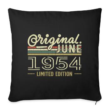 Juin 1954 Anniversaire Juin 1954 - Né en Juin 1954 - Housse de coussin décorative 45 x 45 cm - noir - Devant