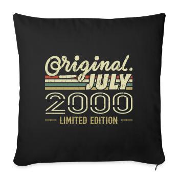 Juli 2000 Original 2000 Geburtstagsgeschenk - Sofakissenbezug 45 x 45 cm - Schwarz - Vorne